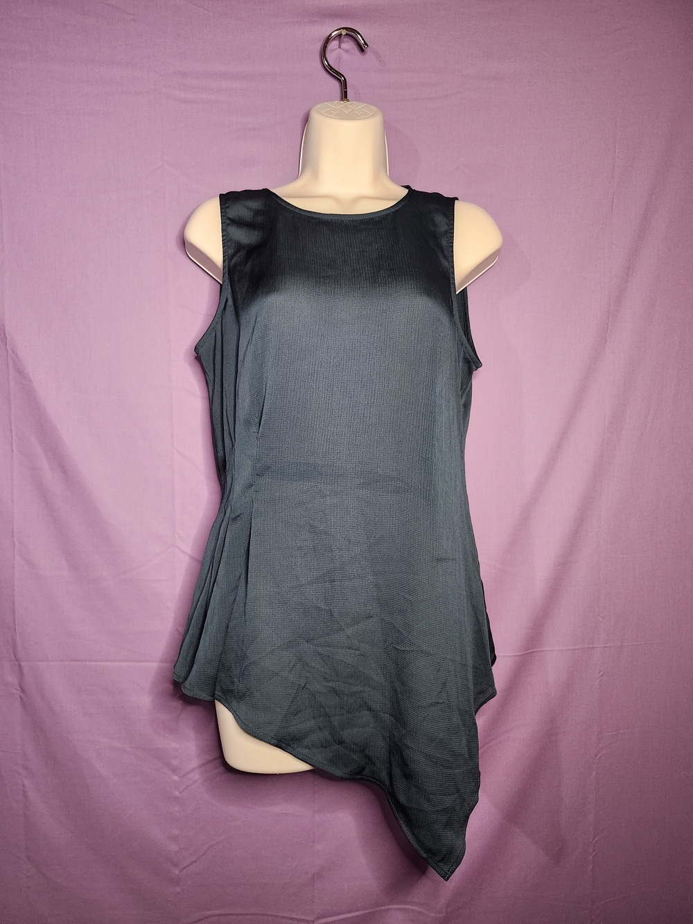 Worthington Dark Teal Sleeveless Asymmetric Top